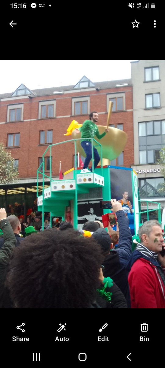 @soniaagrith The Olympic float at St Patrick's Day Parade in Dublin. Featuring a photo from your Olympics in Sydney