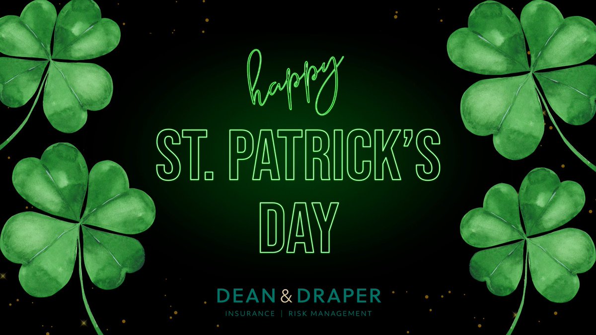 deananddraper's tweet image. Wishing you all the luck today. Happy St. Patrick's Day! 🍀
#DeanAndDraper #Insurance #StPatricksDay