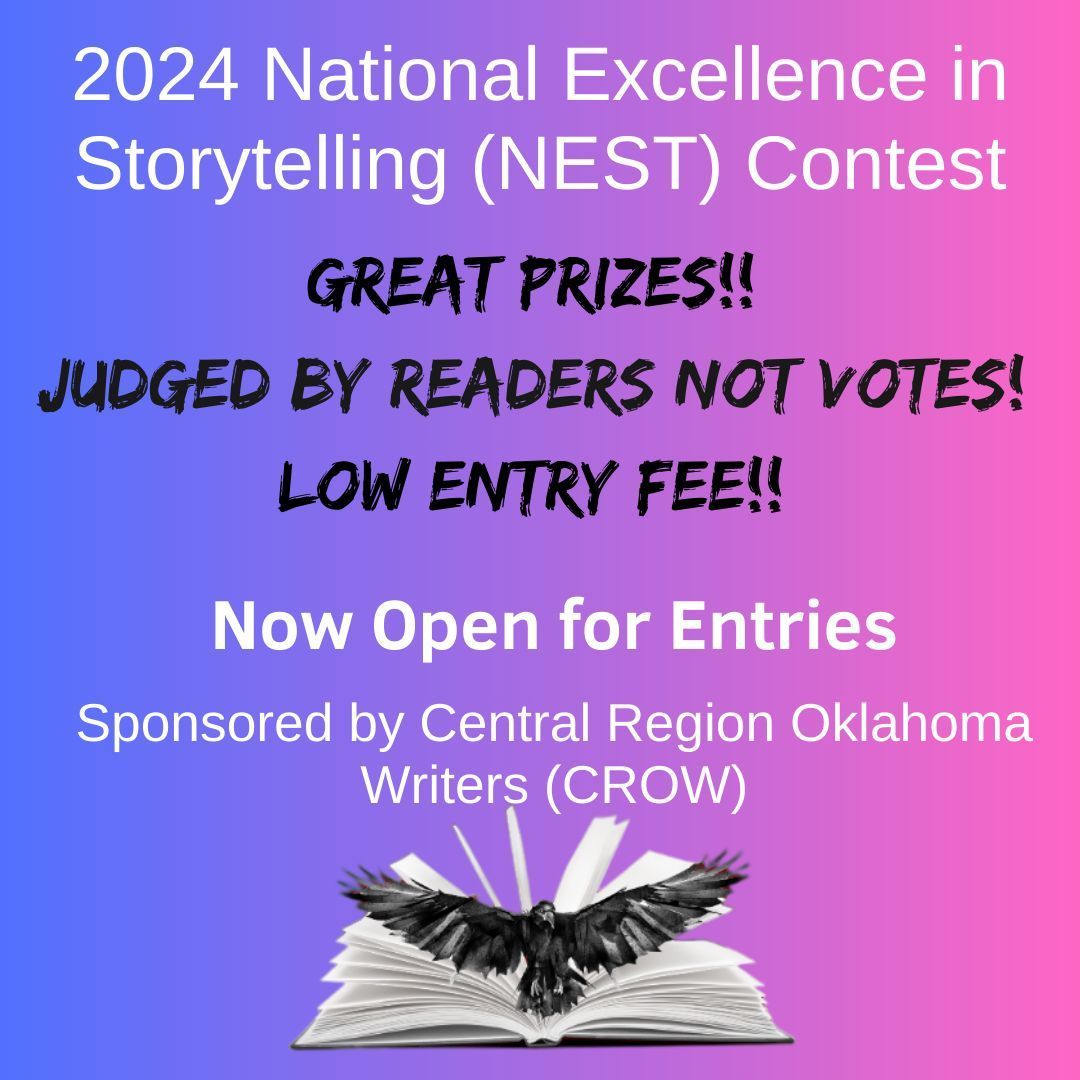 Do you write #Fiction & have a 2022 or 2023 release readers will love? A FEW DAYS LEFT to enter the National Excellence in Storytelling (NEST) Contest #GreatPrizes #JudgedbyReaders #NESTContest2024 #FictionWritingContest #AmWriting #Luv2Read #AHAgrp buff.ly/33ht9AU