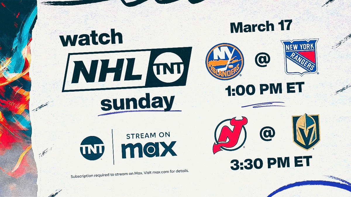 See below for today’s NHL doubleheader commentary!⬇️ 🏒 @NYIslanders vs @NYRangers 🎙️ @brendanmburke, @Panger40 & @Jackie_Redmond 🏒 @NJDevils vs @GoldenKnights 🎙️ @JohnForslund, @BrianBoucher33 & @ShaneHnidy 📺 @NHL_On_TNT + @SportsonMax