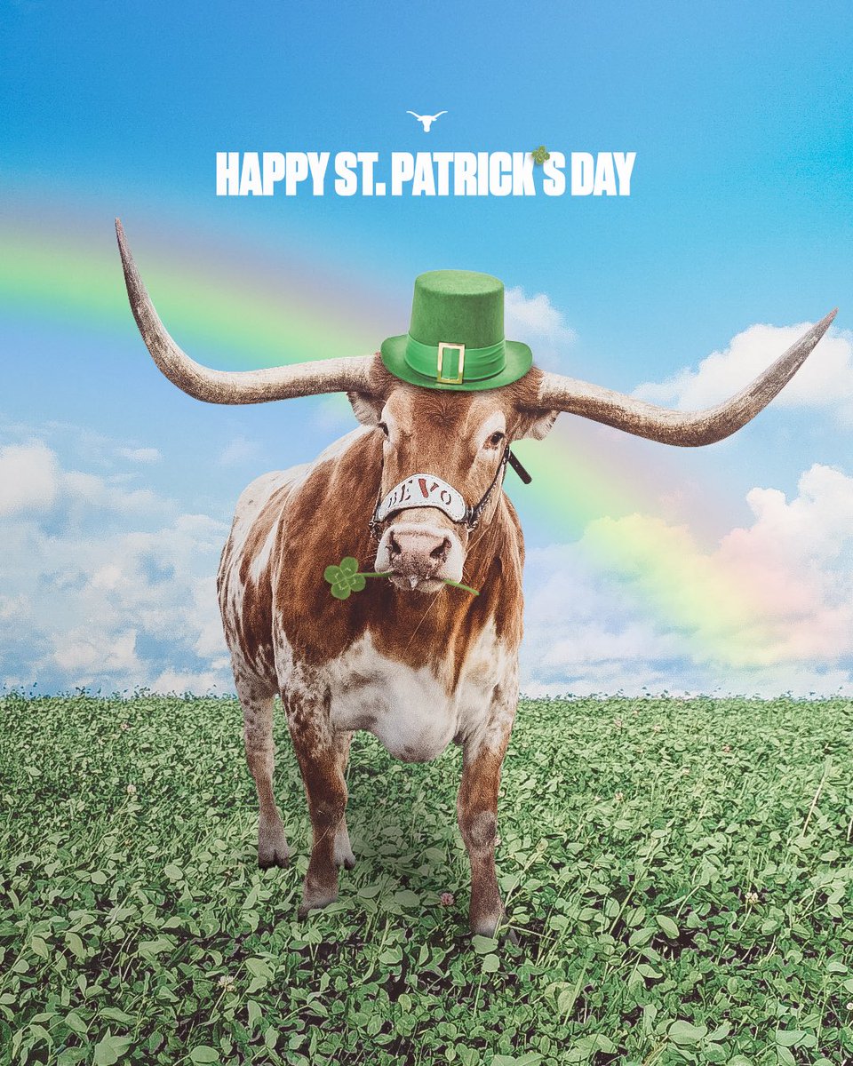 TexasLonghorns's tweet photo. Happy St. Patrick’s Day, y’all 🤘

#HookEm https://t.co/ihPVAK5Y7I
