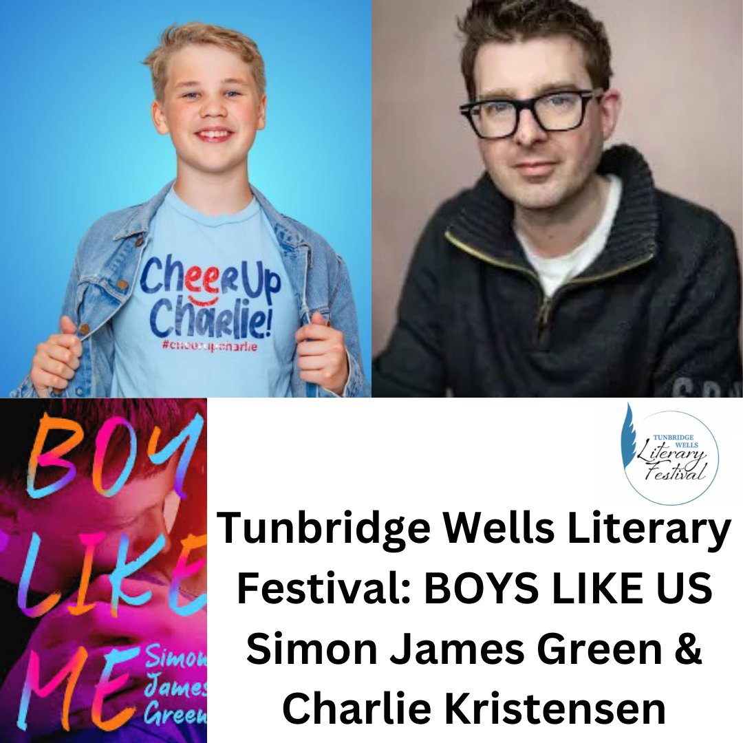 I am very excited to be appearing at the Tunbridge Wells Literary Festival with @simonjamesgreen on Thursday 9th May at 4.15PM for BOYS LIKE US @trinitytheatretw - link to book tickets here linktr.ee/CheerUpCharlie #CheerUpCharlie #antibullying #TheCharlieKristensenFoundation