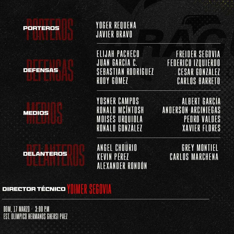 AraguaFC's tweet photo. Estos son los 23 "Aurirrojos" convocados por nuestro DT Yoimer Segovia 🫡 para el debut en la Liga FUTVE 2 🇻🇪

"𝙴𝚕 ú𝚗𝚒𝚌𝚘 𝙰𝚞𝚛𝚒𝚛𝚛𝚘𝚓𝚘 𝚍𝚎 𝚅𝚎𝚗𝚎𝚣𝚞𝚎𝚕𝚊" 🟡🔴

#HEMOSVUELTO https://t.co/8NutegLPW6