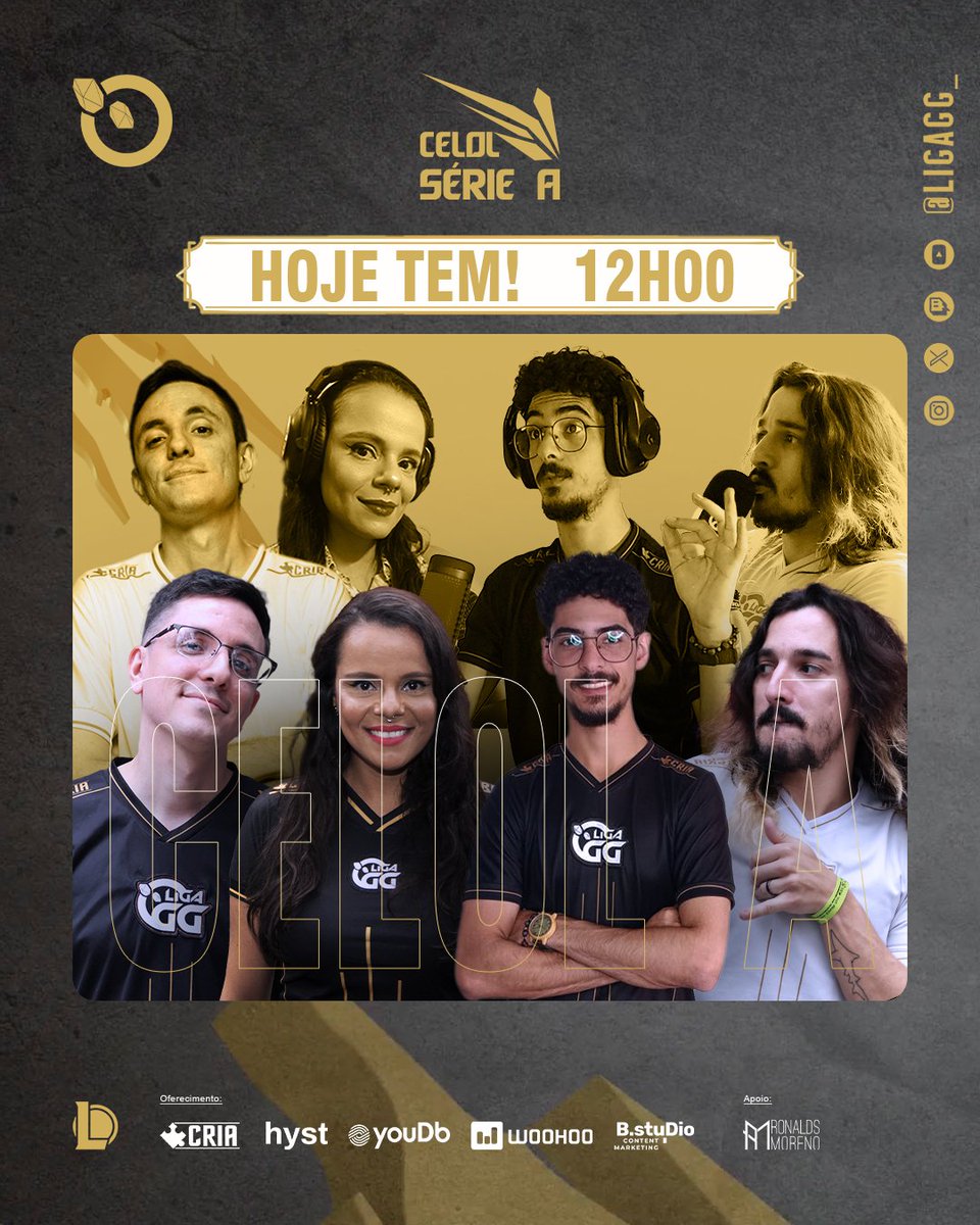 LigaGG_'s tweet photo. O CAMPEONATO MAIS AGUARDADO DA LIGAGG TÁ COMEÇANDO ✨

CELOL A ESTÁ NO AR🔴

@HyperKingOFC 🆚 @micesports22

A seguir:
@Ewolvesgg 🆚 @izanagiesports

🎙️ @krammerlol & @arthureco & @WOLFERLOL & @preminoslol

Vem acompanhar com a gente, e torcer pela sua equipe:
📺https://t.co/9gkBuP07tk
📺https://t.co/P6gkOMxgJa