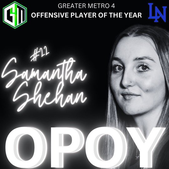 ‼️Offensive Player of the Year‼️ Congrats @SamanthaShehan for being named OPOY and selected to the GM4 All-Conference Team! @LKNAthletics @LNHS_Athletics @Gm4Sports @Mindy_McCarthy3 @CghrMedia @BallHerHoopsCLT @langstonwertzjr @TheOneRC @camwillsports
