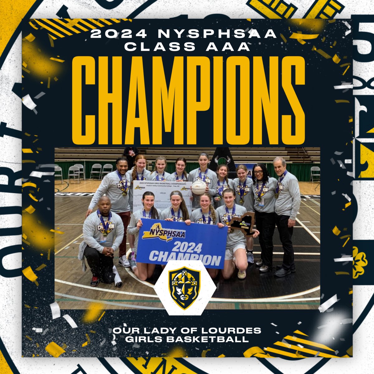 Your 2024 NYSPHSAA AAA GIRLS BASKETBALL CHAMPIONS… OUR LADY OF LOURDES WARRIORS!!!