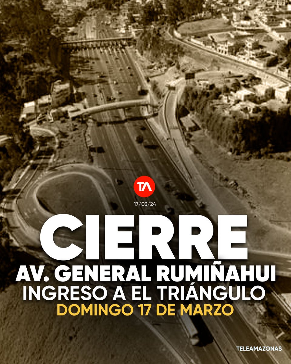 #ATENCIÓN | Cerrado el ingreso a El Triángulo desde la  Autopista General Rumiñahui este domingo 17 de marzo. ¿Hora de reapertura? ¿Vías alternas? ow.ly/SvY150QV9nZ