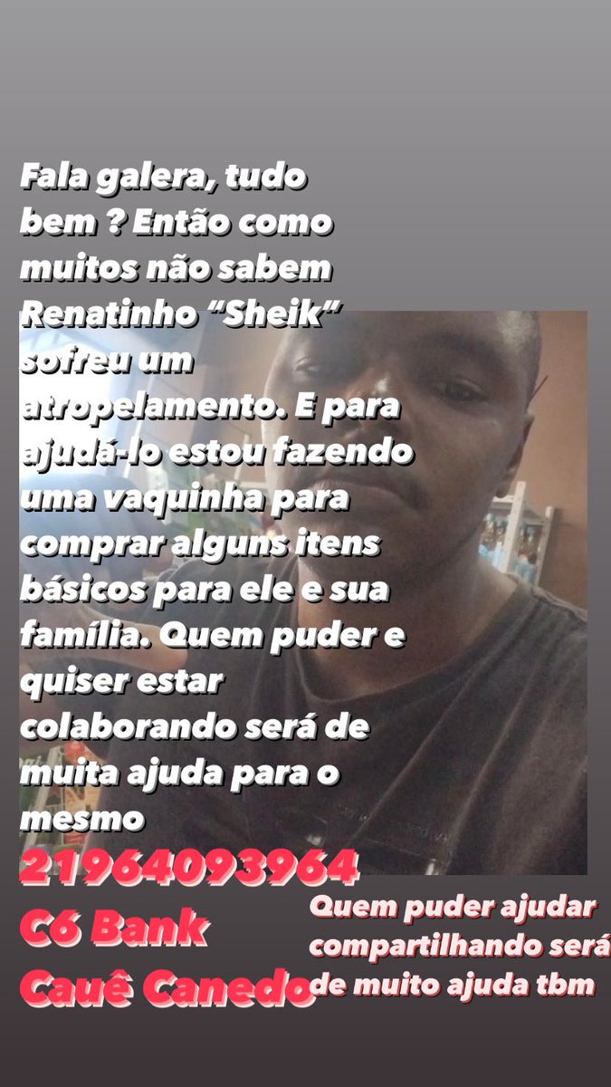 cauemixx's tweet photo. Quem puder ajudar nem que seja compartilhando já estará ajudando bastante. Compartilhem !!! https://t.co/qLfiT4ilv6