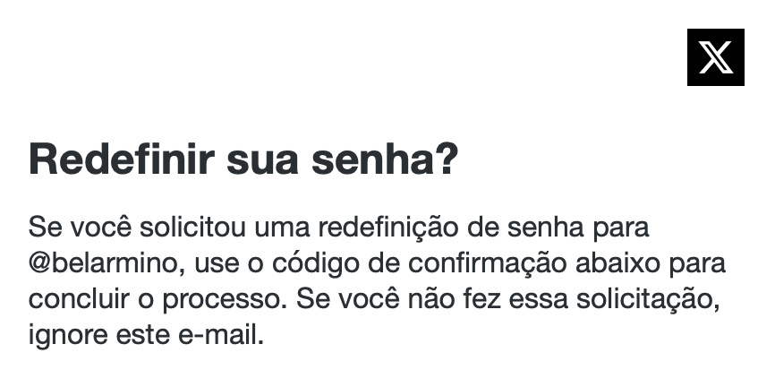 Não, não pedi pra redefinir a senha. Deixem de tentar me roubar!