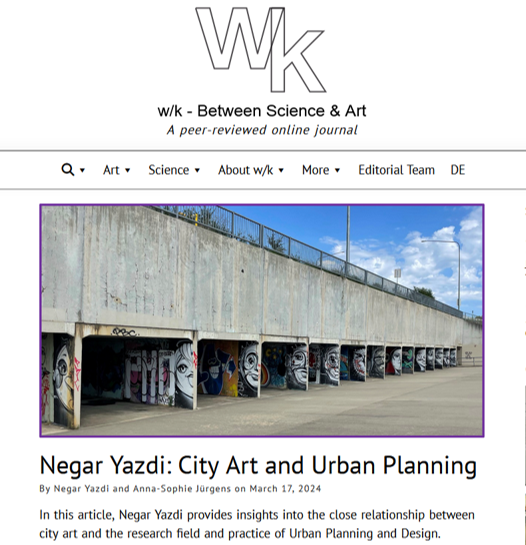 New article on "Street Art, Science &amp; Engagement"! Discover what Negar Yazdi thinks about the role of public art in making better cities, fostering community engagement and creating unique urban experiences! 
between-science-and-art.com/negar-yazdi-ci…
#scicomm #popculture #StreetArt #scistreetart