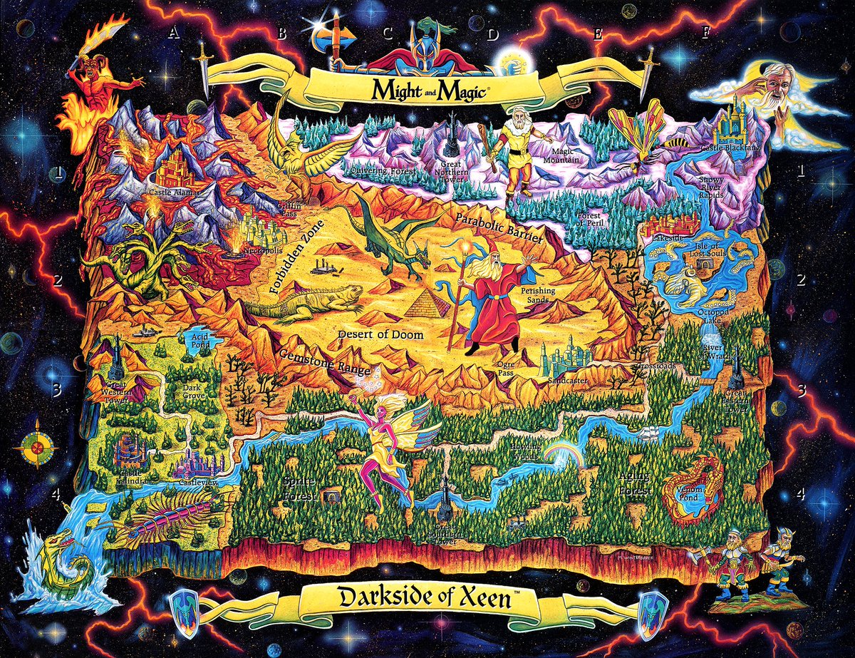 My classic DarkSide of Xeen Map painting 1993!
#retrogaming #boxart #popculture #illustration #DarkSideofXeen