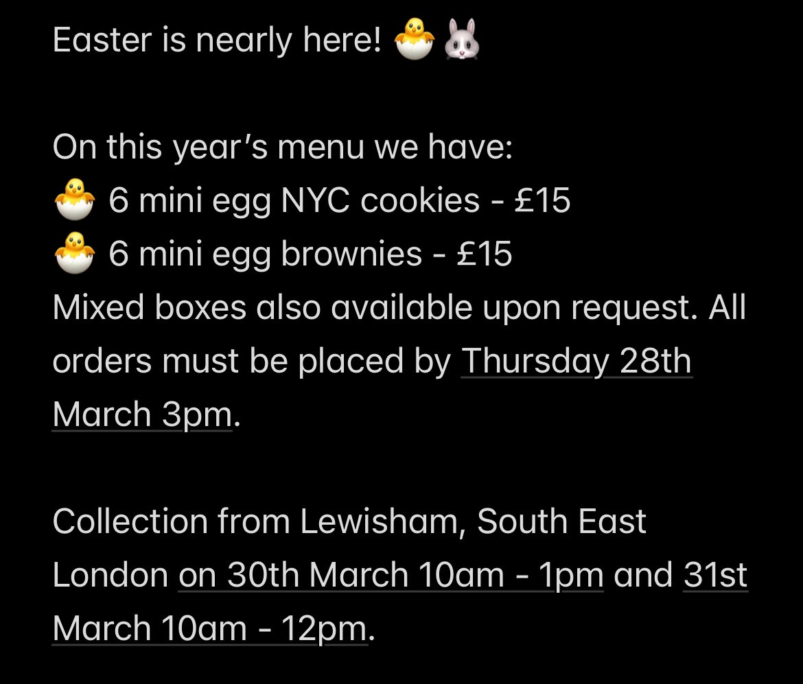 rocheatstreats's tweet photo. Easter boxes now available to pre-order! 🐣🐰 

DM rocheatstreats on Instagram 🩷 

#easter #eastertreats #easterbaking #easterbox #eastertreatbox #easterbaking #minieggcookies #minieggcookie #cookies #cookiedecorating #nyccookies #nyccookie #minieggbrownies #minieggbrownie https://t.co/RXySRlZu4a