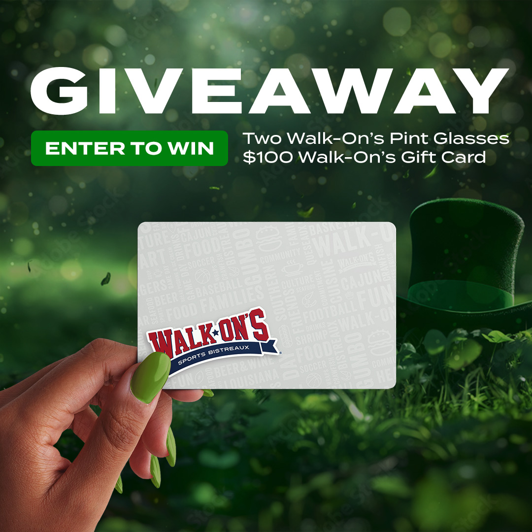 Do you have the luck of the draw? This St. Patrick's Day, we're giving away TWO Walk-On's Pint Glasses and a $100 Gift Card! 🙌 Head over to our Instagram @walkons to enter!