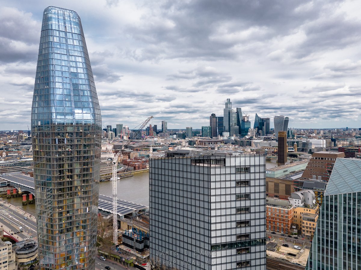 archoptical's tweet photo. City of London from Bankside. #cityoflondon, #bankside, #aerialphotography, #architecture, #london, #oneblackfriars, #banksideyards https://t.co/ibVML4ilE2