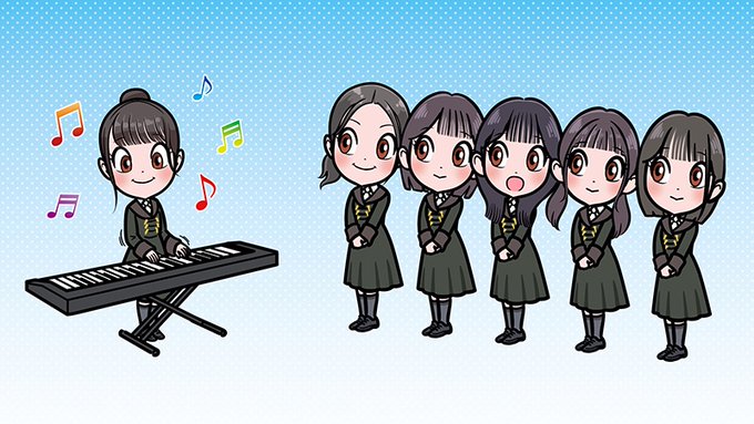 ピアノリレーのイラストです。#そこ曲がったら櫻坂 