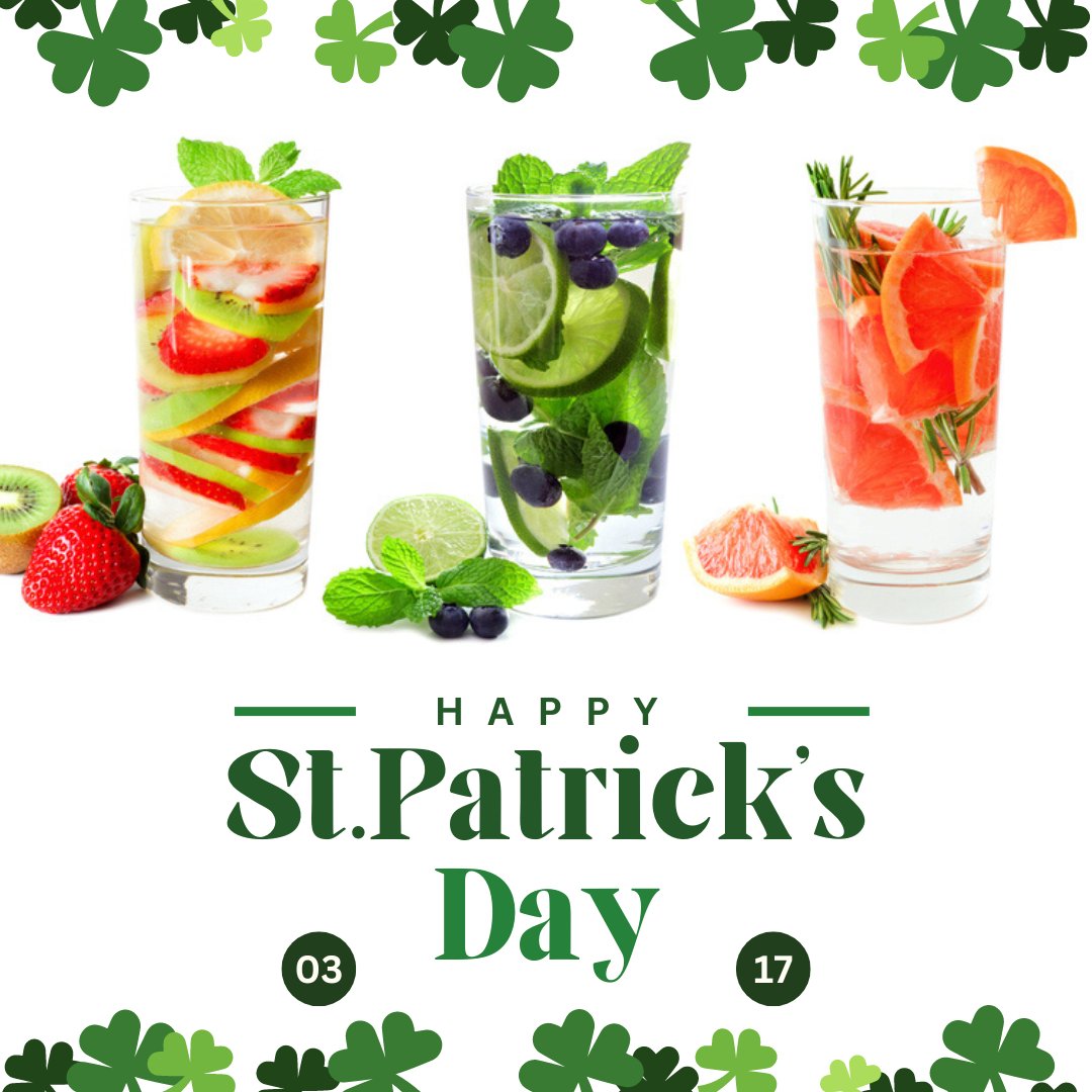 Cheers to health and wellness! 🍻☘️  #StPatricksDay If you're looking for a healthier alternative to celebrate, try an infused green mint beverage boosted by filtered water! With mint, ice, fruit, and clean water, you'll enjoy a healthy drink – without any side effects!