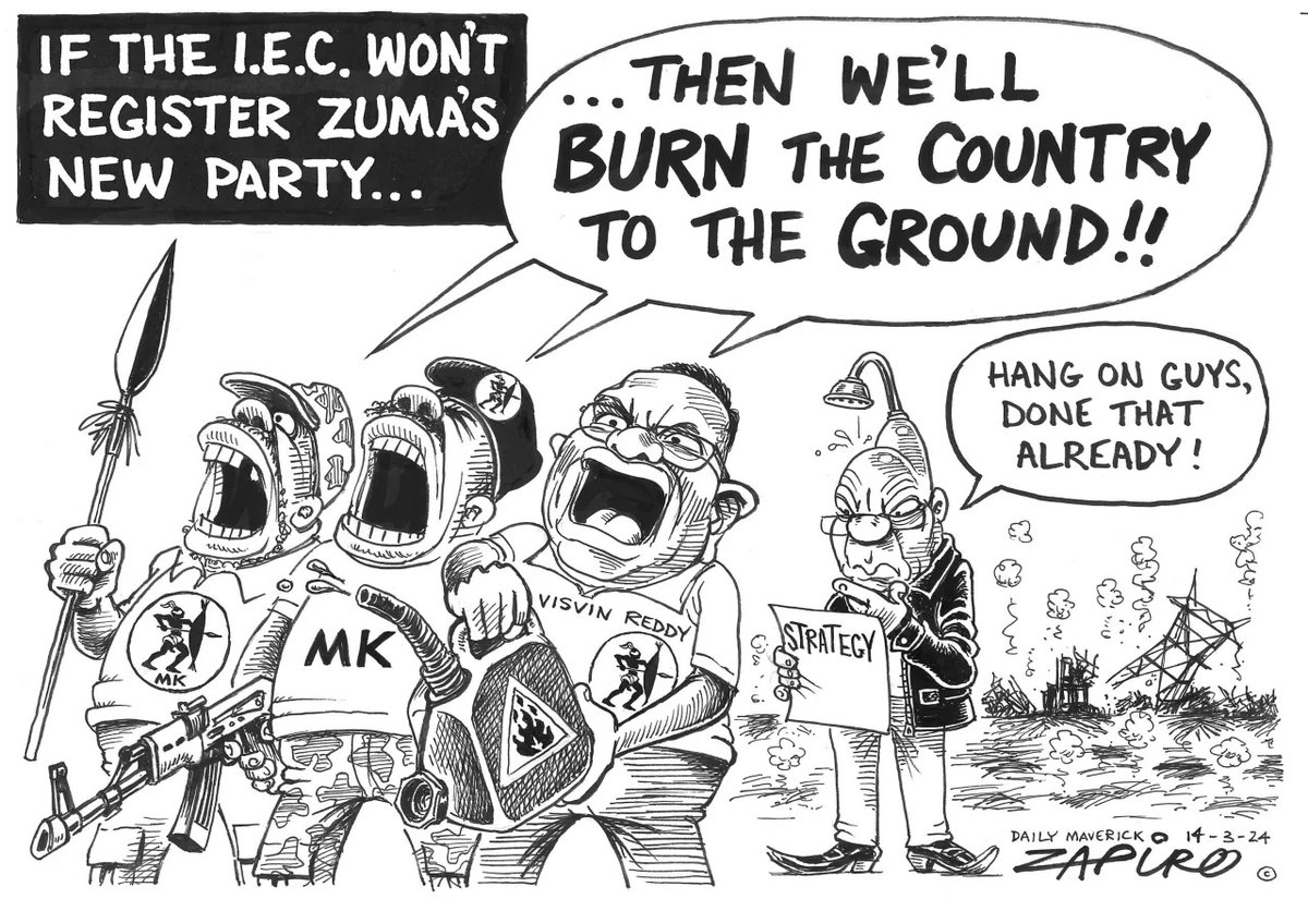 Zapiro cartoon published @dailymaverick (14 March 2024) on Matchup @IECSouthAfrica - zapiro.com/240314dm