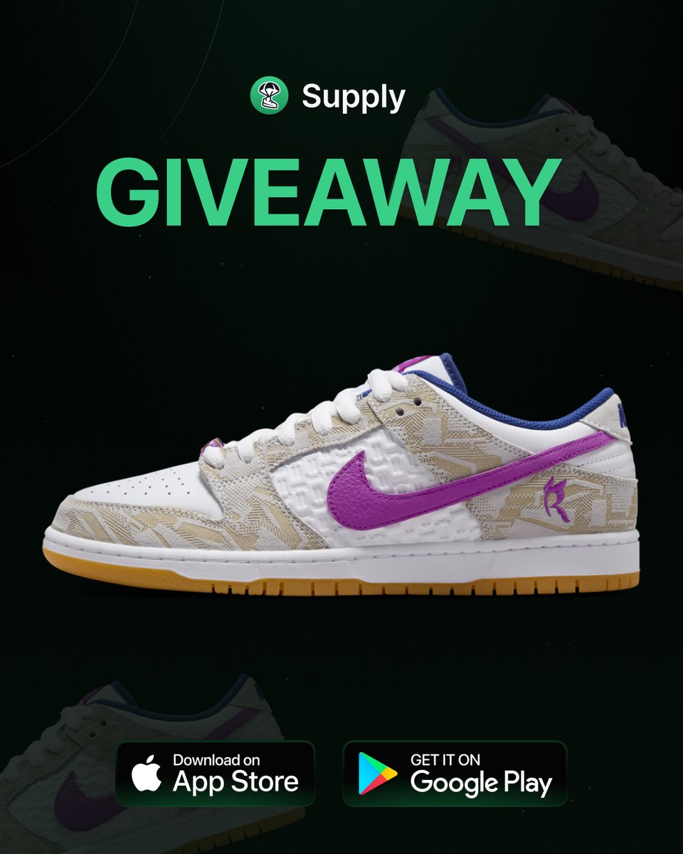 TheSiteSupply's tweet photo. We're giving away a FREE pair of Rayssa Leal x Nike SB Dunk Lows to 1 lucky app user. 🎉

Simply download @thesupply_app, create an account, &amp; you're automatically entered to win a pair. The winner will be drawn on Wednesday, March 20th. 🎁 https://t.co/kY12J7q8qC