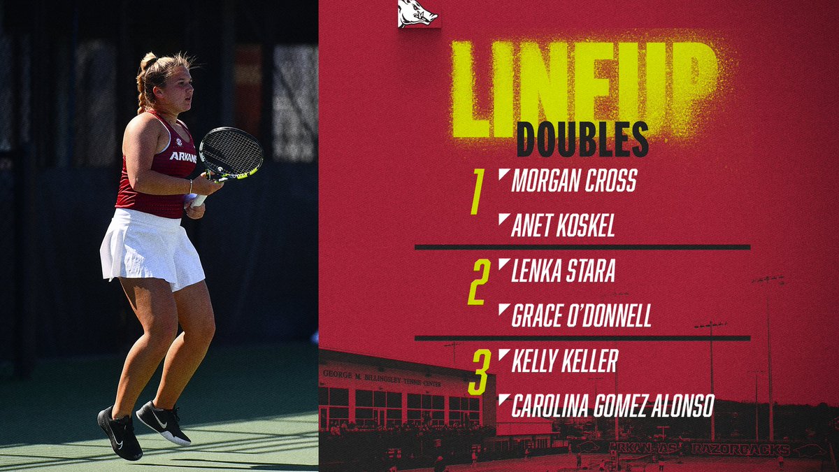 RazorbackWTEN's tweet photo. Starting 6️⃣ vs. Missouri 

📊 https://t.co/UlzQI6jgjx
📺 https://t.co/FXTeS7lNaS
💻 https://t.co/RsKnaSI5w0 https://t.co/lH7mZoJcyv