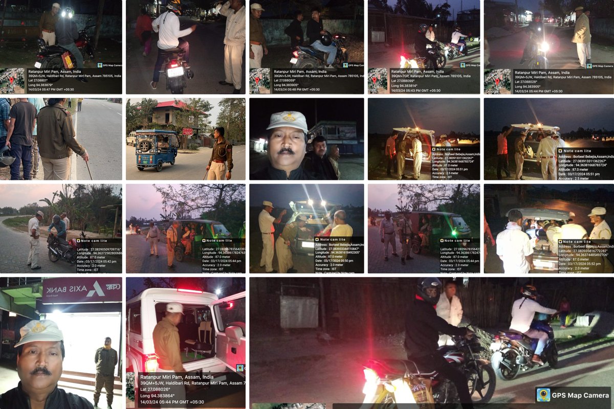 Glimpses of NakaChecking across the district. #Committed2PublicSafety #DontDrinkAndDrive #RoadAccidentPreventionPriority #FollowTrafficRules @CMOfficeAssam @assampolice @DGPAssamPolice @gp