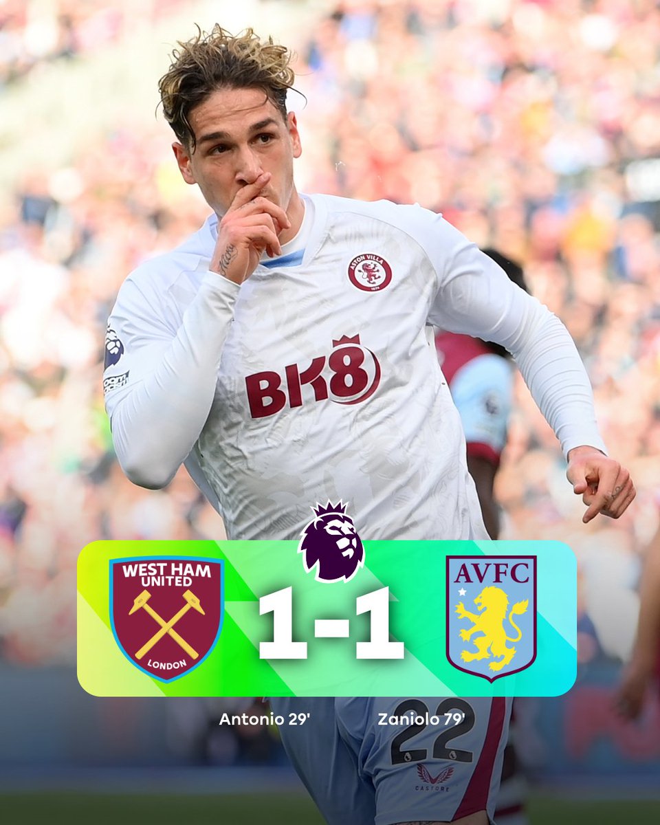 Aston Villa survive a late scare to secure a point at London Stadium 🤝

#WHUAVL