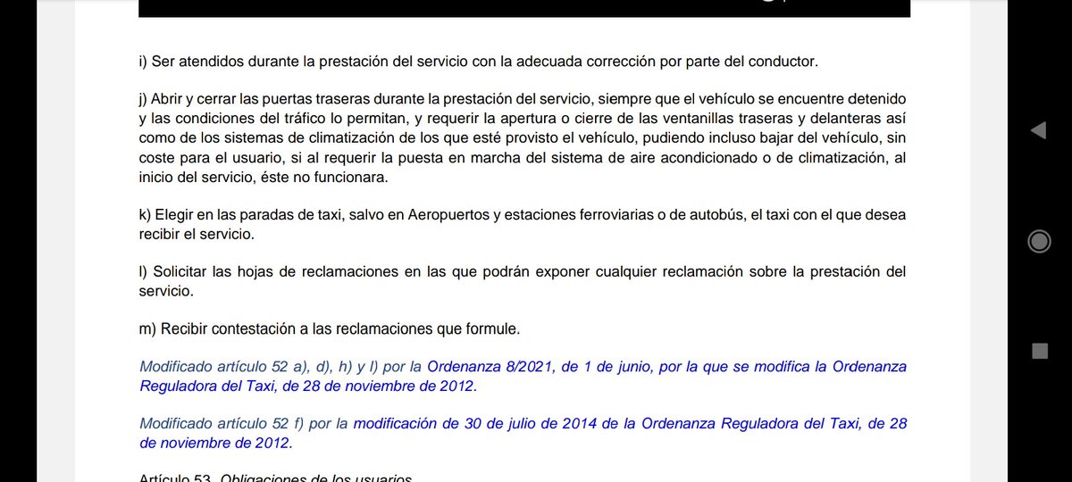 ARTÍCULO 52. k) de la ordenanza del taxi de Madrid. DERECHOS DE LOS USUARIOS.

Art. 52.k) Los pasajeros pueden elegir taxi, pero que en pleno siglo XXI te digan en tu cara que no te cogen porque eres mujer, es para cagarte en su p.m.

#NoALaDiscriminacion 
#mujerteniasqueser