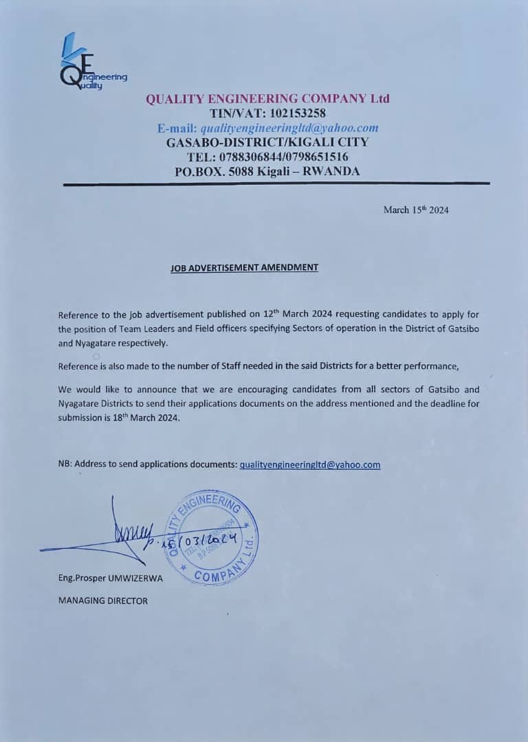 QualityEngine14's tweet image. Amendment on Job Advertisement