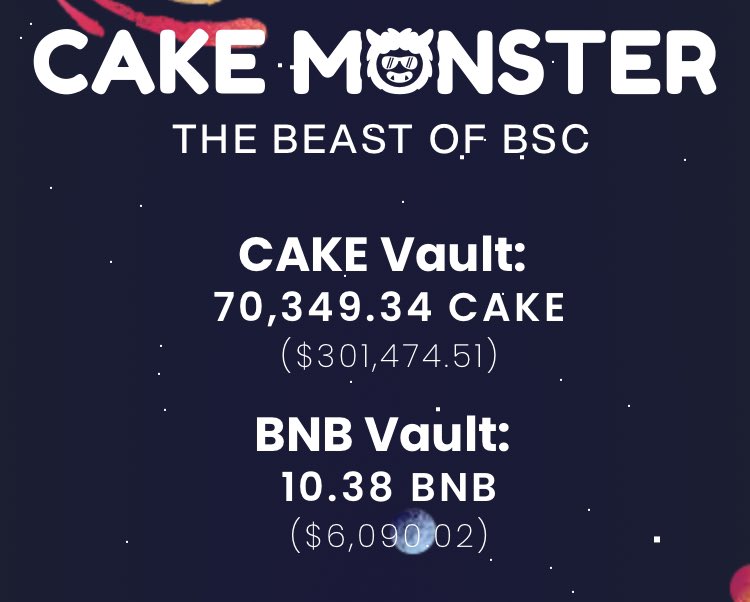 Did you know that @monsta_BSC has already raised more than $300,000 in $cake, which will be divided among the hodlers at the end of the cycle?

#thebeastofbsc #Binance #BNB #defi #1000xgem #IYKYK