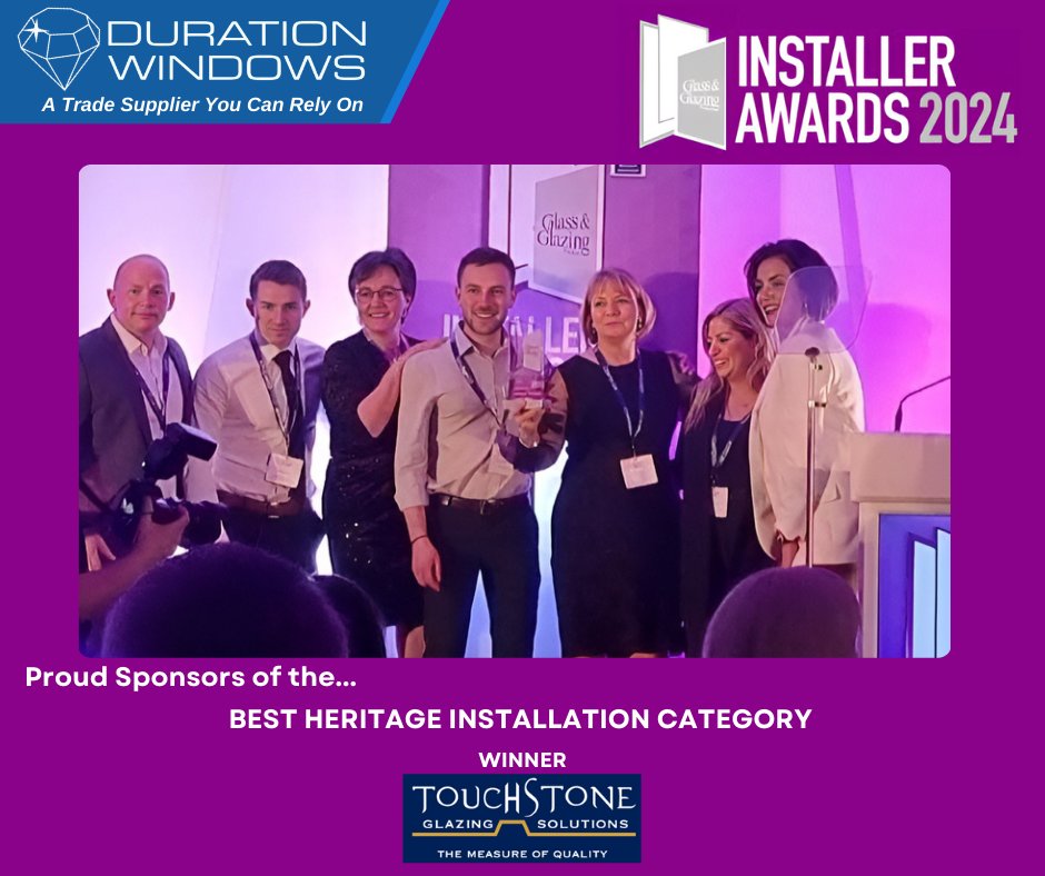 We had an amazing time at our first @GGPmag Installer Awards! Great to see the shortlisted projects and meet some of our industry peers. Our Managing Director, Grant Chelton presented The Best Heritage Installation Category to Touchstone Glazing Solutions. Congratulations🏆