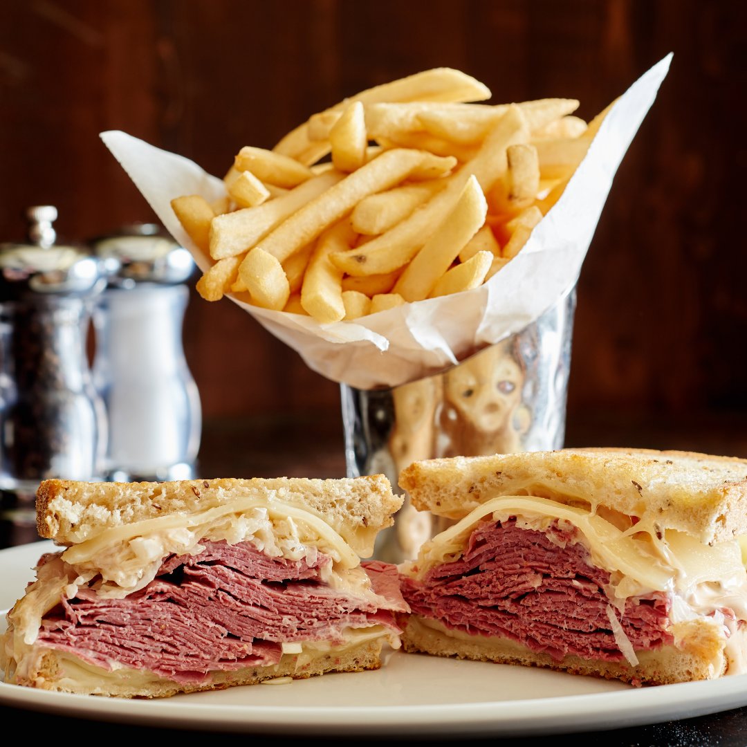 Celebrate St. Patrick's Day with our delicious Reuben Sandwich. Corned beef, Swiss cheese, sauerkraut, and Thousand Island on rye bread - a feast fit for a saint!🍀🥪

#StPatricksDay #ReubenSandwich #Feast #VillageTavern #DeliciousFood #QualityFood #EatLocal #TastyEats