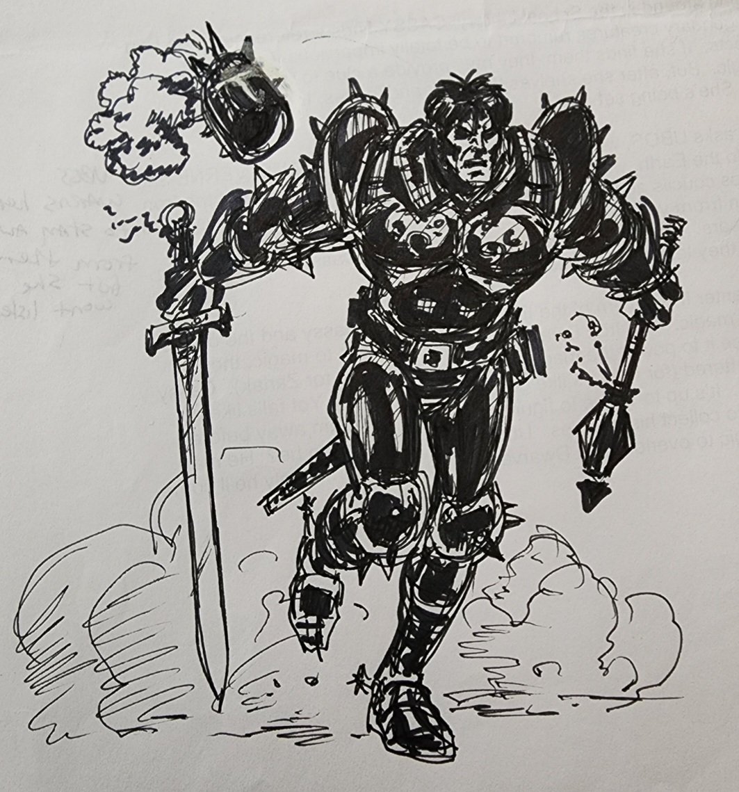 ChuckPatton9's tweet photo. Hard Knight. A rough thumbnail sketch of mine from back in the day. #stepbacksunday https://t.co/s7fMCI3QKi