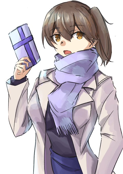 「brown hair purple scarf」 illustration images(Latest)