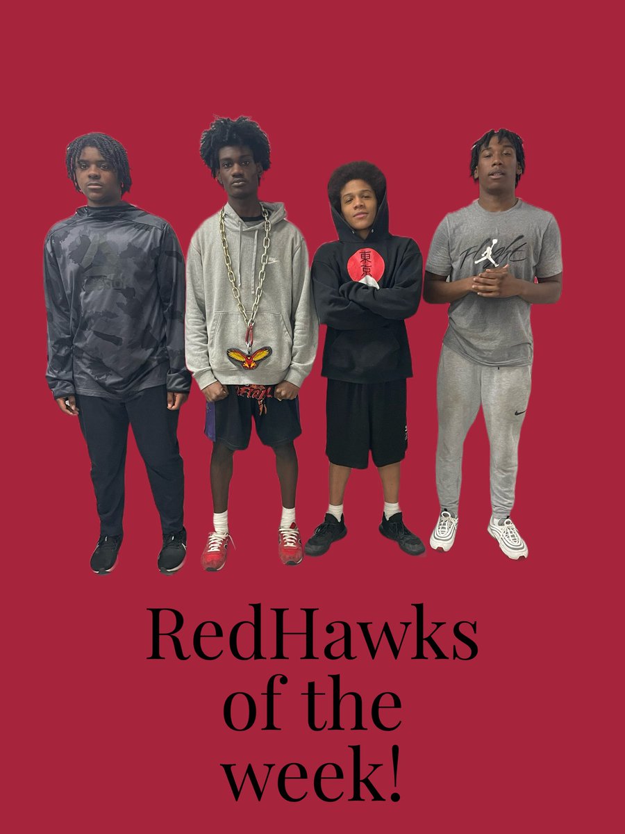 RedHawks of The Week! We will continue to work hard in silence!
#TrustTheProcessLoveTheGrind 
Keimone Duncan: Class of ‘25
Vasco Saydee: Class of ‘26
Venancio Lopez: Class of ‘26
Dereaun Glenn: Class of ‘26