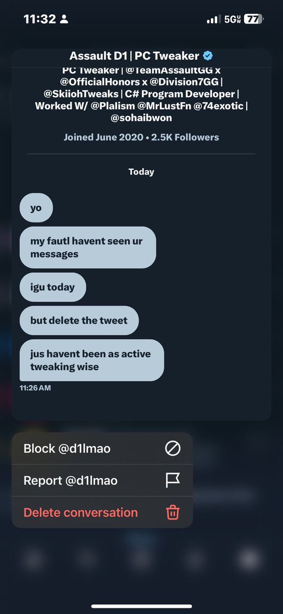 Flicker510's tweet photo. More concerned about deleting the tweet? Only way the attention was grabbed. Wonder how many more unread messages there are with people who also have issues post tweaking. https://t.co/jVRjJRWe1E