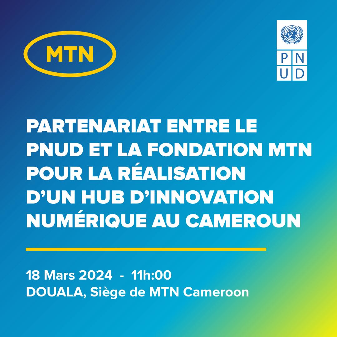 .@MTNFoundation et le @PNUDCameroun sont ravis d'annoncer la signature d'un partenariat pour la réalisation d'un hub d’innovation numérique au Cameroun. #DoingGoodTogether #DoingForTomorrowToday #SDG9 #SDG17