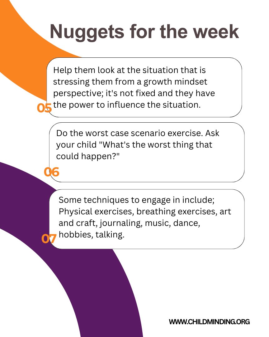 Childmindng's tweet photo. NUGGETS

⭐️Effective stress management techniques for children are vital in helping with their emotional well-being.

 #childrensmentalhealthawareness #mentalhealthawareness #mentalhealthmatters #childrensmentalwellbeing #childmindNigeria #childmindng https://t.co/3inMH5YFwI