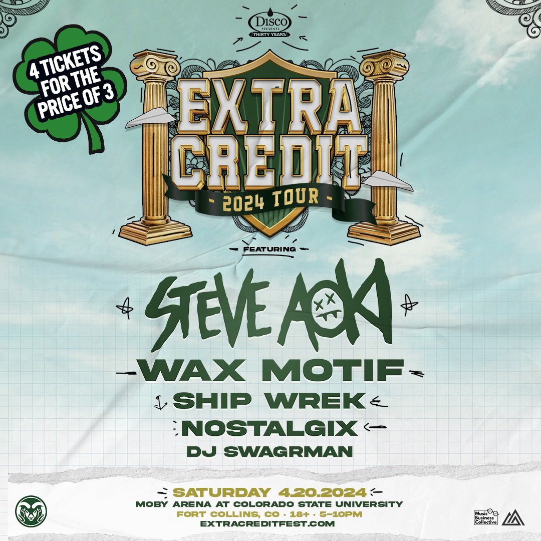 Last chance☘️ secure 4 tickets for the price of 3 before tonight at midnight💚

🎫 extracreditfest.com