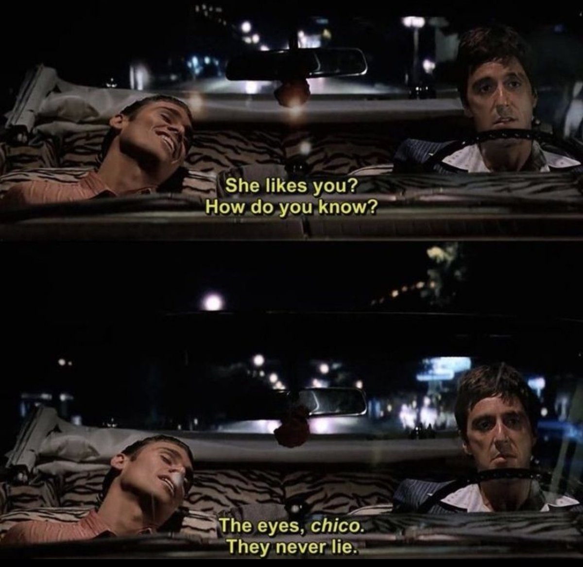The eyes, Chico.
They never lie!
~Tony Montana, Scarface (1983)