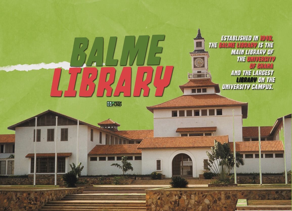 HBCUGreenFund's tweet photo. 🇬🇭 Embarking on a journey through history at the illustrious Balme Library, University of Ghana 📚💚 Established in honor of David Mowbray Balme, a former Vice-Chancellor, this iconic library symbolizes knowledge #HBCUGreenFund #BalmeLibrary #GreenDiscoveries https://t.co/MgR8k2x7ps