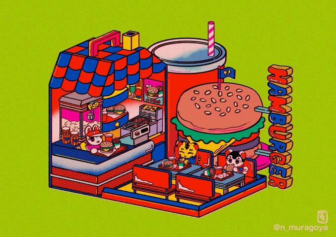 「ハンバーガー ストロー」のTwitter画像/イラスト(新着)