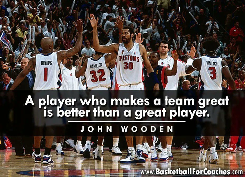 WinningCoaches's tweet photo. "A player who makes a team great is better than a great player." (John Wooden) https://t.co/X5SlFpW9EF