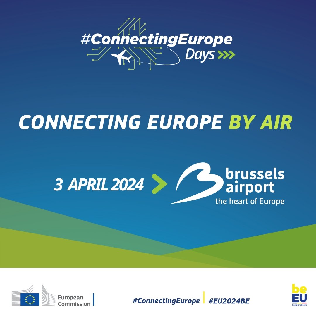 On April 3, @BrusselsAirport & @EU_Commission DG Move will co-host #ConnectingEurope by Air event. Key leaders & policy makers will discuss the role of aviation industry, ensuring #connectivity & #Sustainability of  EU transport system. Join us & discover many tangible projects!