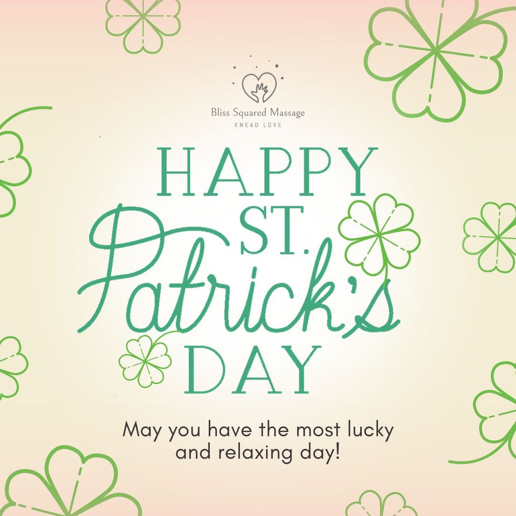 May your St. Patrick's Day be filled with relaxation and good vibes! 🍀✨

#StPattys #StPatricksDay #Luck #GoodLuck #Relax #Relaxing #Massage #KneadToRelax