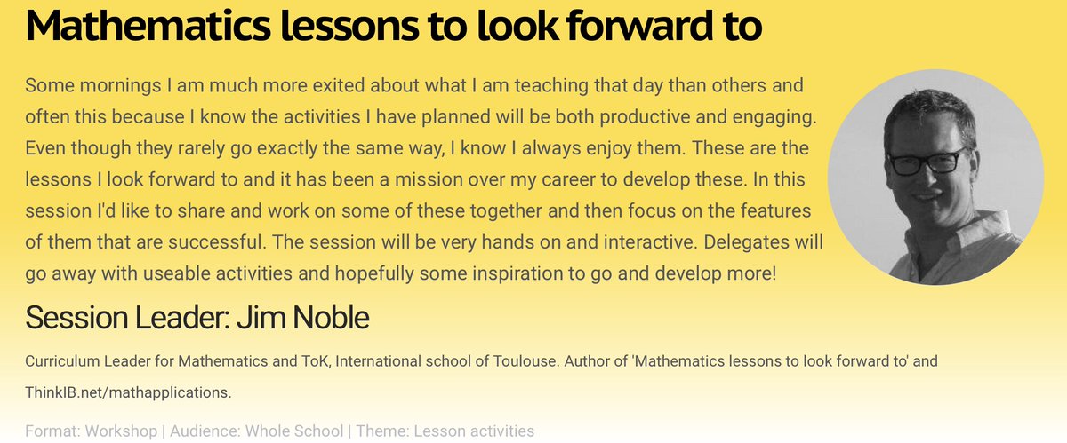 ⭐ Practical Pedagogies 2024: Speaker Spotlight - James Noble
Jim will be running two sessions at this year's conference - "Mathematics lessons to look forward to" and "Experiencing Theory of Knowledge". pracped.net/u/Jim_NobleMat… #mathchat #tok