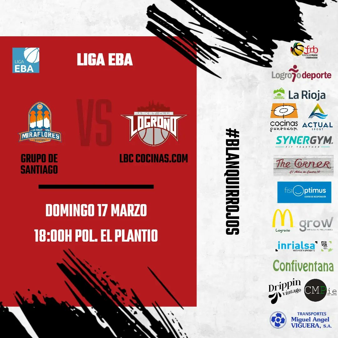 Concluimos la jornada con nuestro primer equipo jugando en Burgos. LBC @cocinascom 🏆 Liga EBA 🕕 18:00 🆚 @CanteraSPB 📍Pol. El Plantío