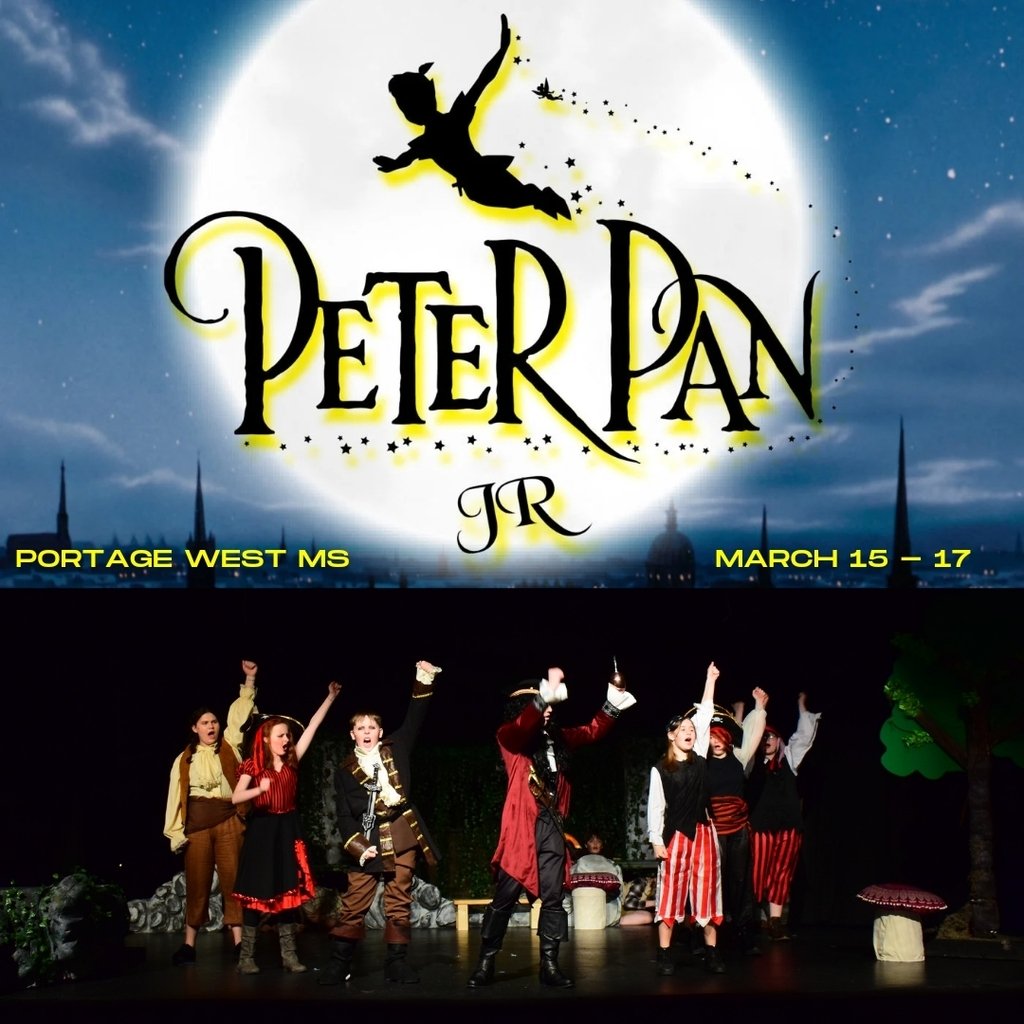 GoWestMS's tweet image. Congratulations to the cast, crew,   staff and parent volunteers, and Director Mrs. Sturdy on 4 SOLD OUT SHOWS! It&apos;s been an amazing journey to Neverland and back with one more to go!

Portage West Middle School presents...

PETER PAN JR!

#PeterPanJr #AllIn #TheWestWay