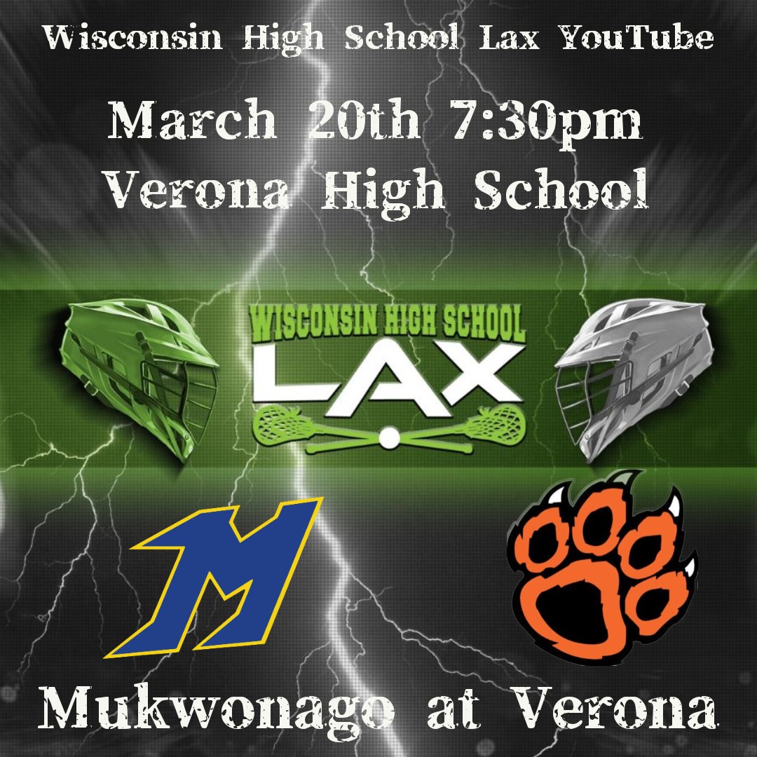 Our first live stream of the 2024 season. Mukwonago at Verona! Wednesday 7:30pm on the Wisconsinhighschoollax YouTube channel.  <a href="/jason__mcg/">Jason McGillivray</a> <a href="/rickyd2286/">rick</a>  <a href="/wiaawi/">WIAA</a> <a href="/wissportsnet/">WisSports.net</a>
