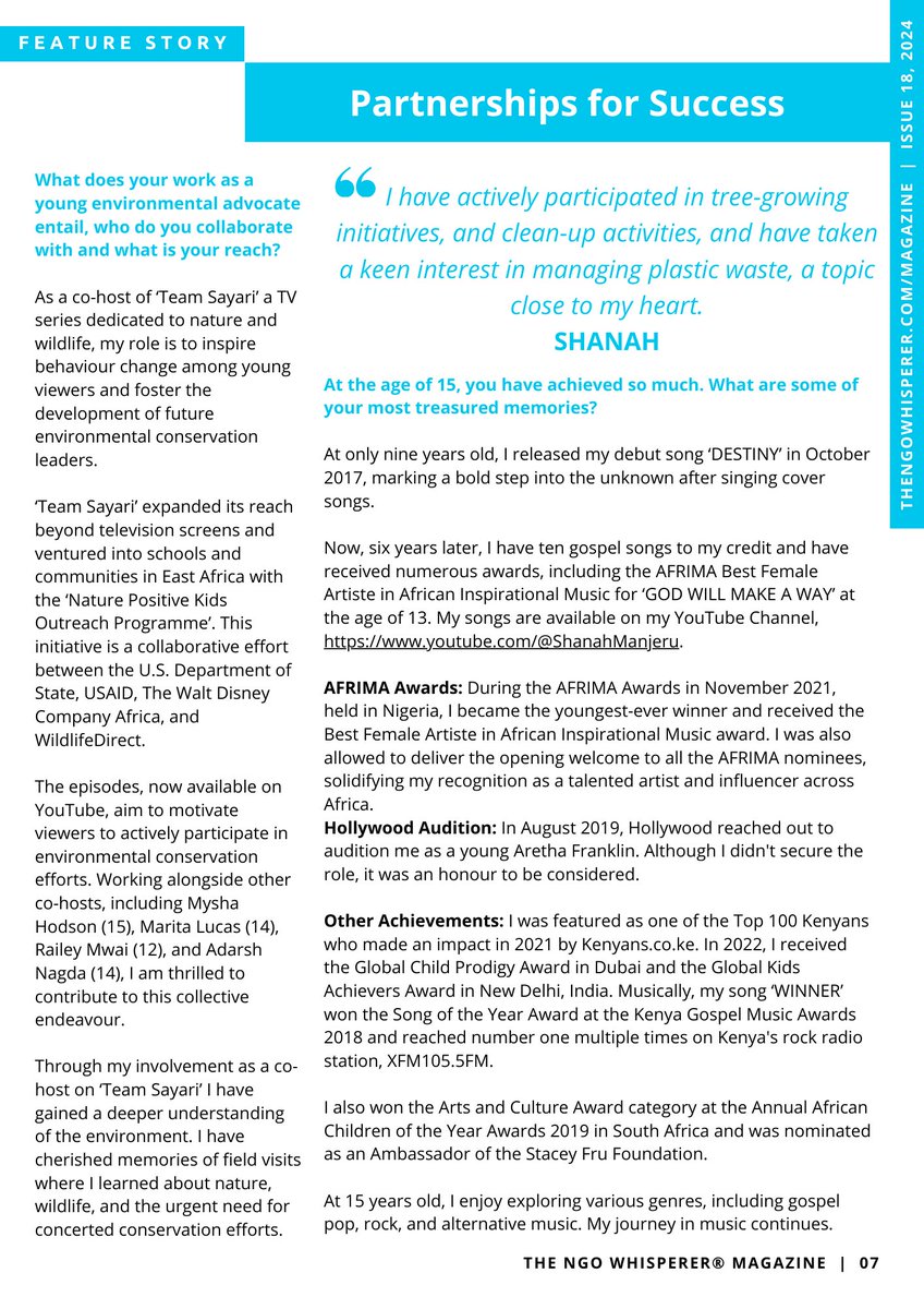 Read my profile in The NGO Whisperer® Magazine. See industry best practices on trending topics as we celebrate men & women who are positively impacting people's lives. 

Subscribe to the Magazine thru: ngowhisperer.com/magazine 

#socialinnovation, #socialinvestment #socialimpact