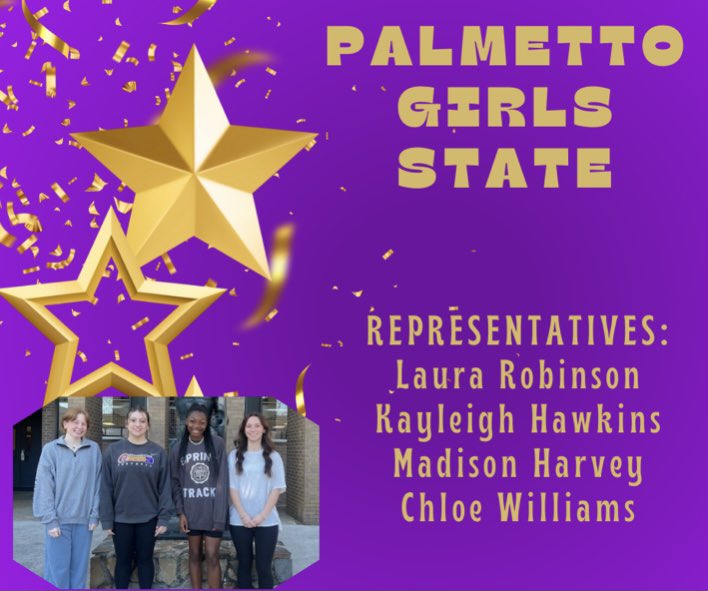 Our very own Chloe Williams has earned the opportunity to represent Northwestern this summer at Palmetto Girls State!! This is an honor & testament to her hard work in the classroom, on the field, and in the community. WE ARE SO PROUD OF YOU!! 💜💛 @NHSTrojans