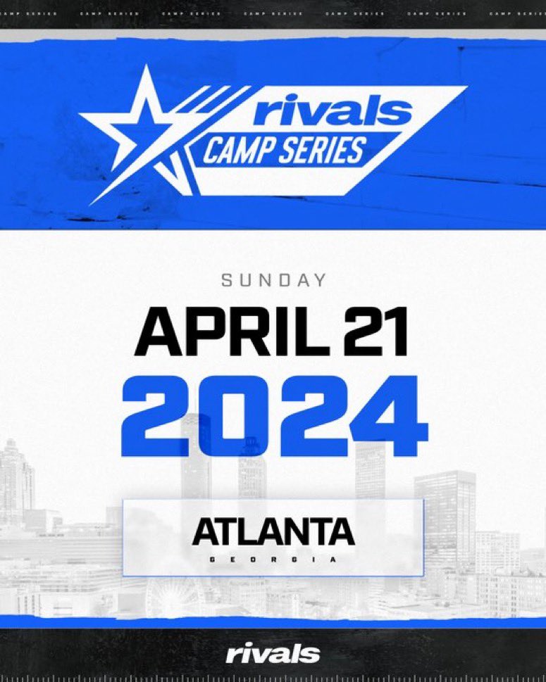 Thank you @RivalsCamp for the invite to the Rivals Camp Series in Atlanta! Looking forward to competing! @adamgorney @BHoward_11 @Rivals_Jeff @JohnGarcia_Jr @Rivals @Coachlewis24DBU @CoachFelton1 @RivalsWoody